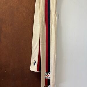 Polo Ralph Lauren USA Olympics Scarf - Cream Red & Navy Stripes snowbeach bear